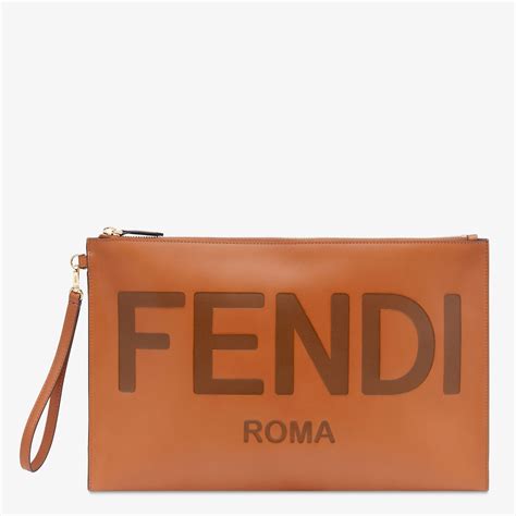 fendi roma flat pouch large|fendi clutch wallet.